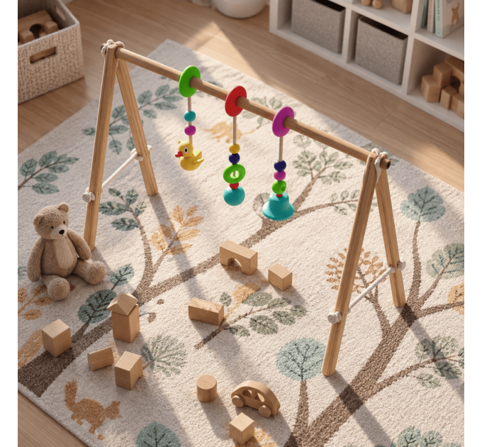 Build plan for wooden baby gym frame, Scandinavian - mobile activity play gym playset DIY - Digital Download Only
