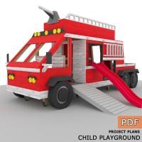 DIY Kids Fire Truck Playset Plans - Digital Download PDF