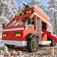 DIY Kids Fire Truck Playset Plans - Digital Download PDF DIY Kids Fire Truck Playset Plans - Digital Download PDF