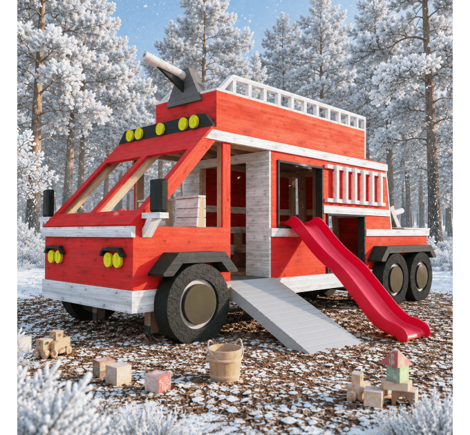 DIY Kids Fire Truck Playset Plans - Digital PDF Guide for Building a Custom Playset