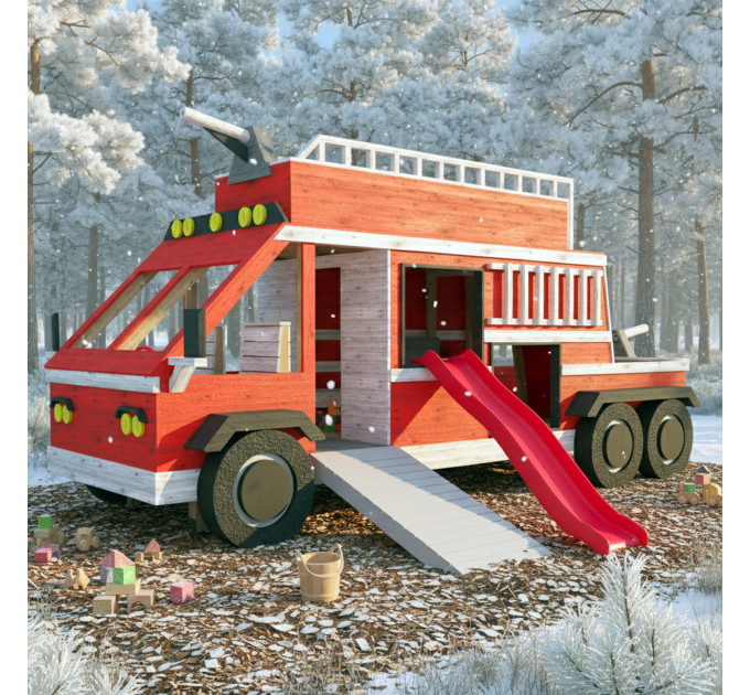 DIY Kids Fire Truck Playset Plans - Digital PDF Guide for Building a Custom Playset