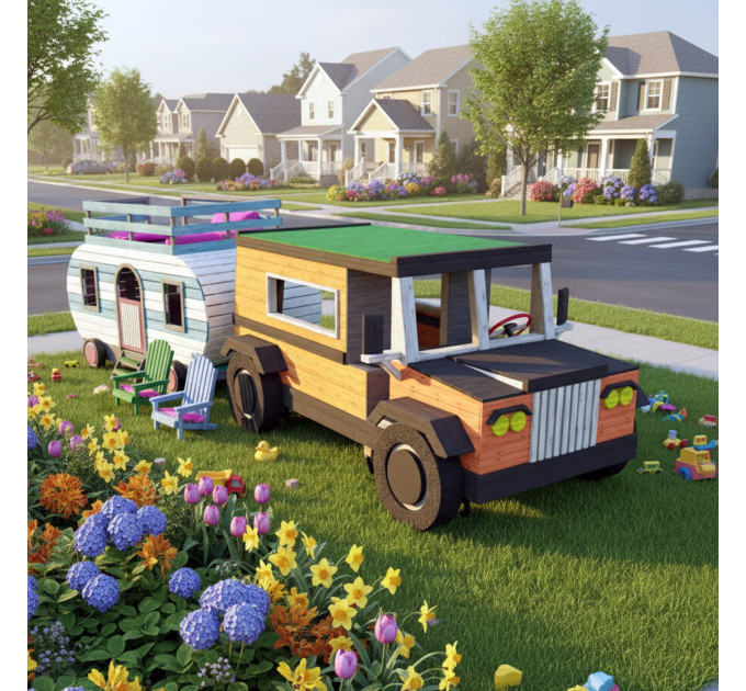 Kids Auto & Camper Playset DIY Plans - Digital PDF for Building Your Dream Playhouse