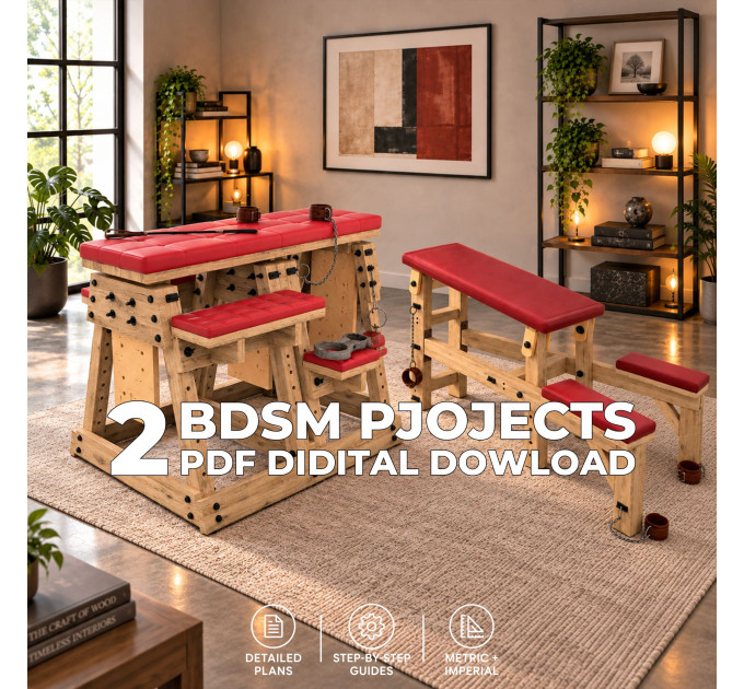 Adjustable BDSM Furniture & Spanking Bench DIY Plans Bundle