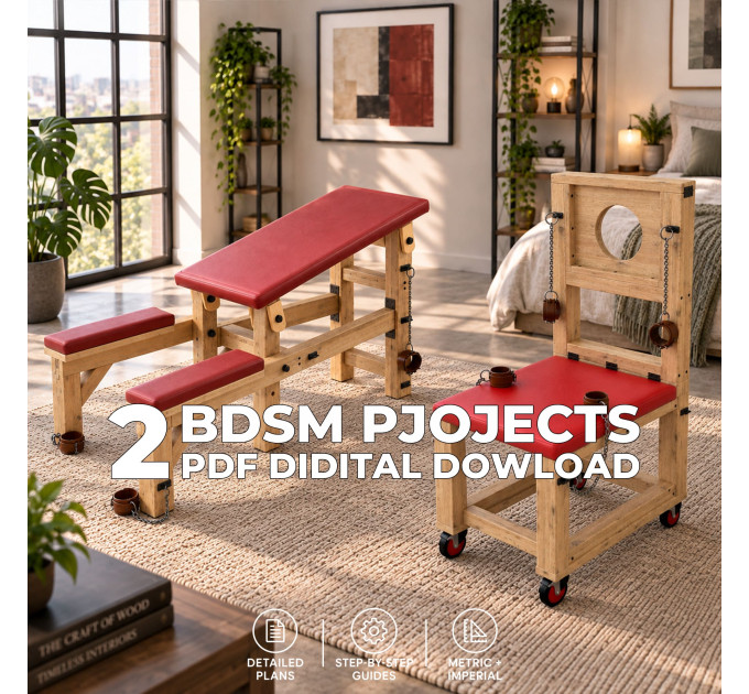 Adjustable BDSM Furniture & Bondage Chair DIY Plans Bundle