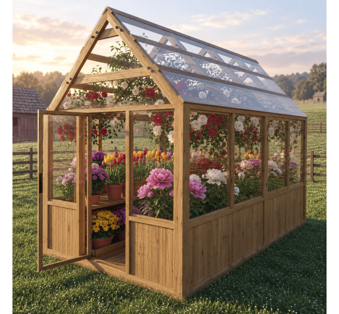Build Your Own 8x16 Greenhouse – DIY Framed Plans (Digital Download)
