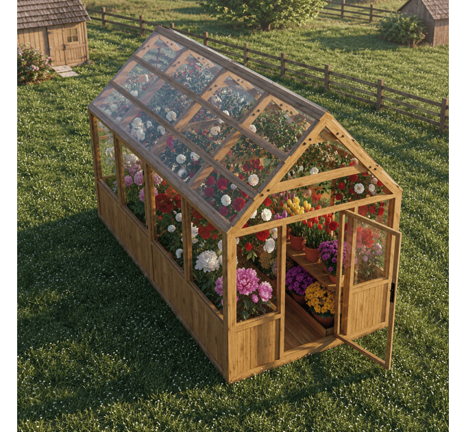Build Your Own 8x16 Greenhouse – DIY Framed Plans (Digital Download)