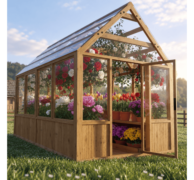 Build Your Own 8x16 Greenhouse – DIY Framed Plans (Digital Download)