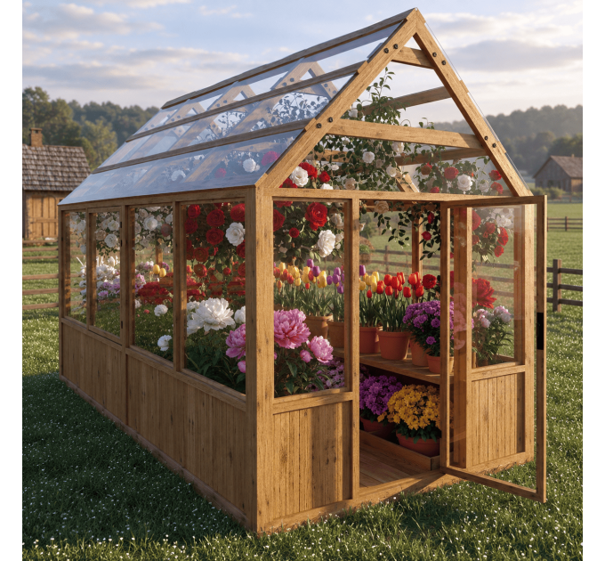 Build Your Own 8x16 Greenhouse – DIY Framed Plans (Digital Download)