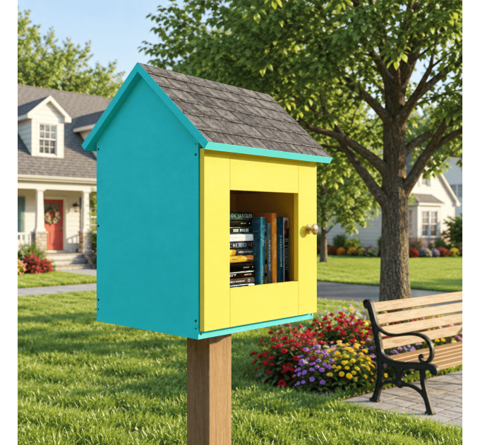 DIY project. Outdoor Lending Library Community Neighborhood Shared Sidewalk Blessing Box Little Free Pantry - Digital Download Only
