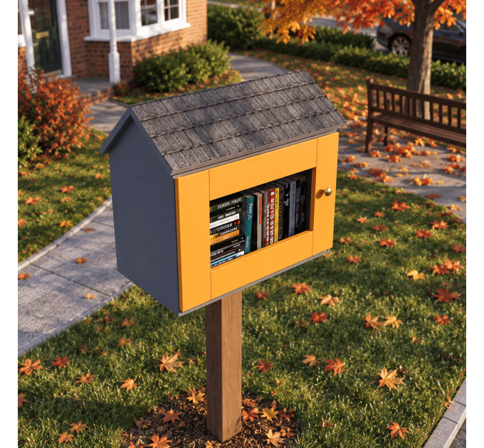 DIY project. Outdoor Shared Library Community Neighborhood Sidewalk Loan Tiny Blessing Box Little Free Pantry Street - Digital Download Only