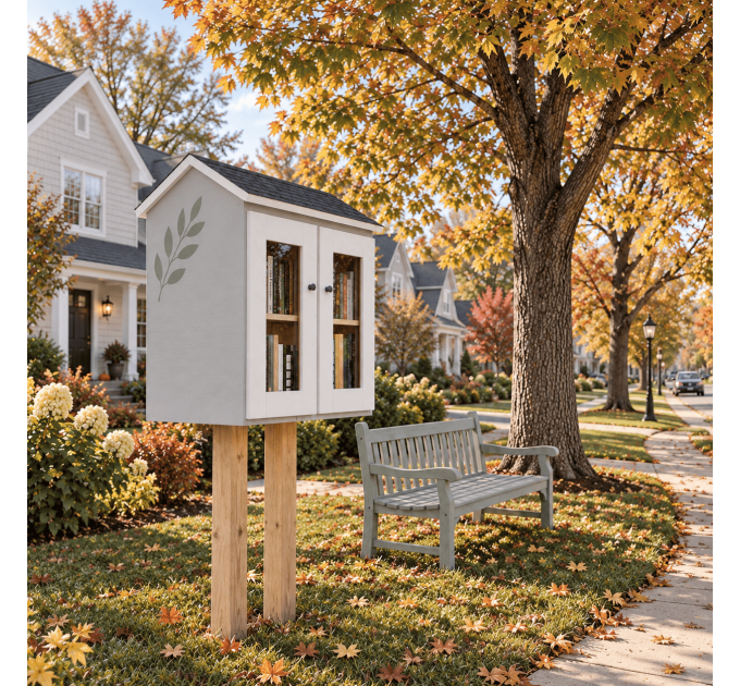 DIY project. Outdoor Shared Library Lending Neighborhood Sidewalk Loan Street Blessing Box Little Free Pantry - Digital Download Only