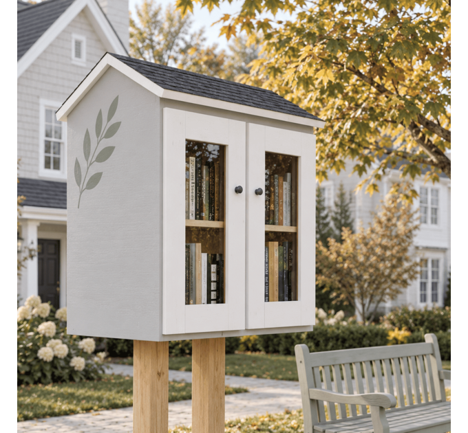 DIY project. Outdoor Shared Library Lending Neighborhood Sidewalk Loan Street Blessing Box Little Free Pantry - Digital Download Only