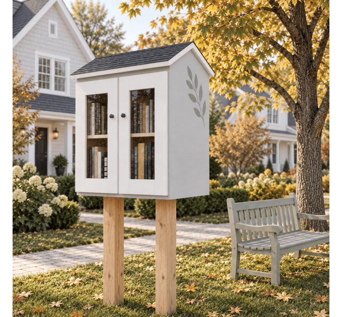 DIY project. Outdoor Shared Library Lending Neighborhood Sidewalk Loan Street Blessing Box Little Free Pantry - Digital Download Only