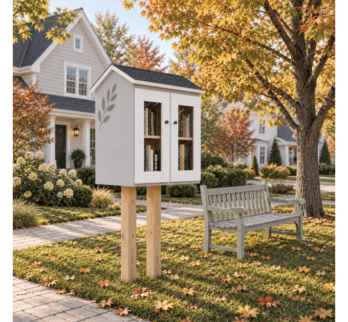 DIY project. Outdoor Shared Library Lending Neighborhood Sidewalk Loan Street Blessing Box Little Free Pantry - Digital Download Only