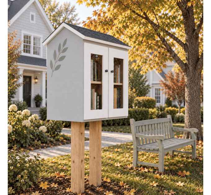 DIY project. Outdoor Shared Library Lending Neighborhood Sidewalk Loan Street Blessing Box Little Free Pantry - Digital Download Only