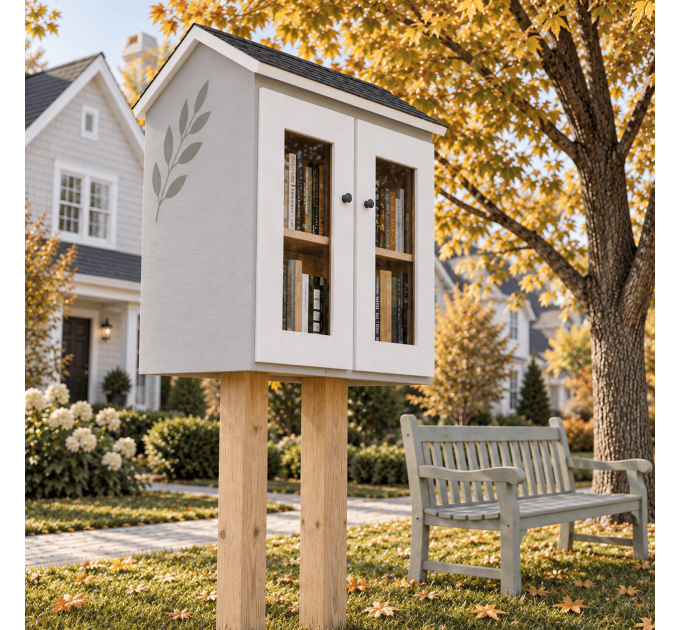 DIY project. Outdoor Shared Library Lending Neighborhood Sidewalk Loan Street Blessing Box Little Free Pantry - Digital Download Only