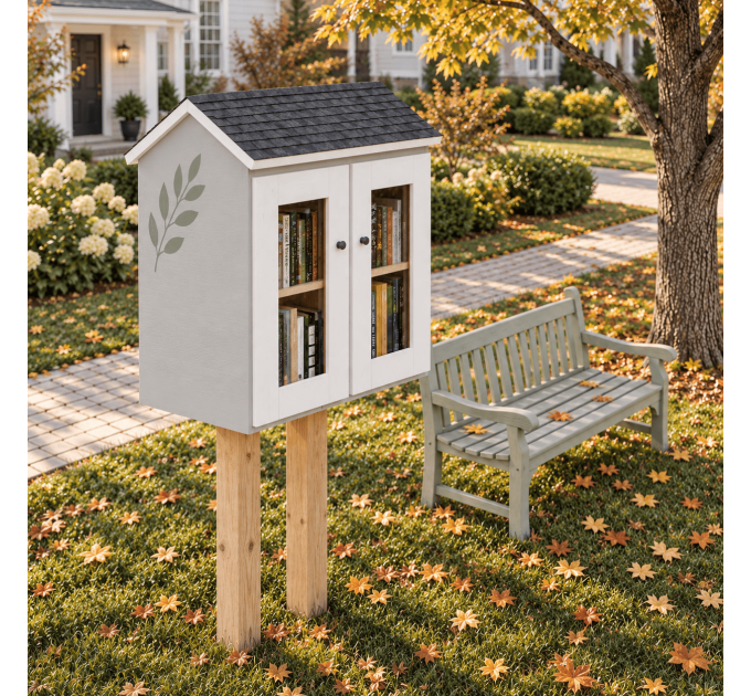 DIY project. Outdoor Shared Library Lending Neighborhood Sidewalk Loan Street Blessing Box Little Free Pantry - Digital Download Only