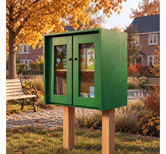 DIY project. Sidewalk Street Library Neighborhood Shared Loan Tiny Community Blessing Box Little Free Pantry Outdoor - Digital Download Only