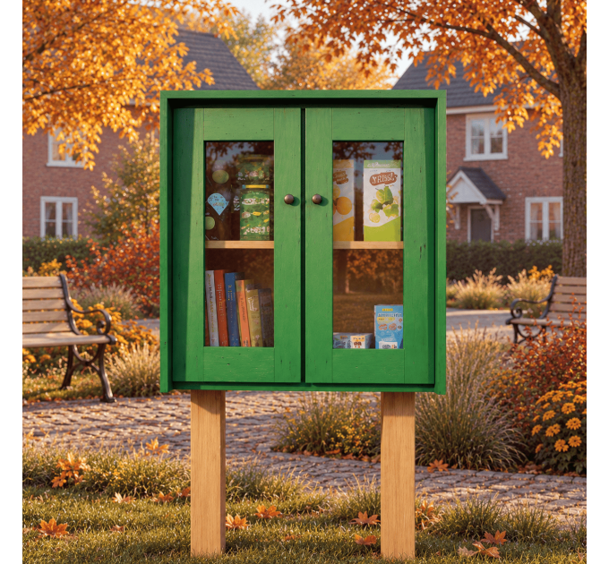 DIY project. Sidewalk Street Library Neighborhood Shared Loan Tiny Community Blessing Box Little Free Pantry Outdoor - Digital Download Only