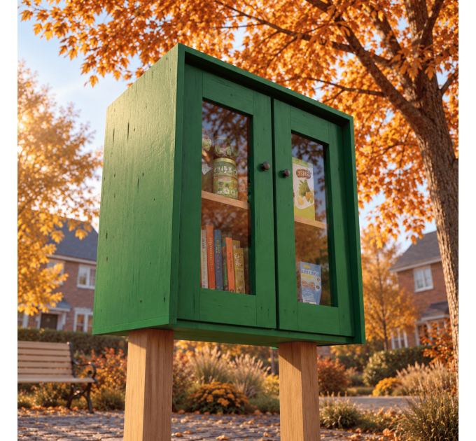 DIY project. Sidewalk Street Library Neighborhood Shared Loan Tiny Community Blessing Box Little Free Pantry Outdoor - Digital Download Only