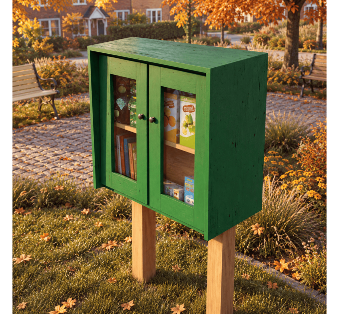 DIY project. Sidewalk Street Library Neighborhood Shared Loan Tiny Community Blessing Box Little Free Pantry Outdoor - Digital Download Only