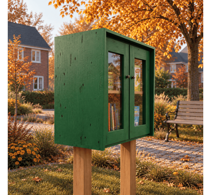 DIY project. Sidewalk Street Library Neighborhood Shared Loan Tiny Community Blessing Box Little Free Pantry Outdoor - Digital Download Only
