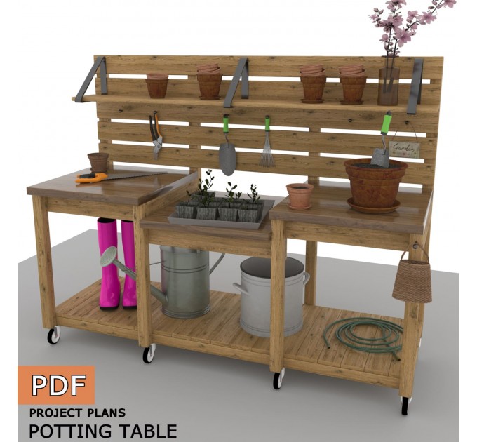 DIY Potting Bench Plan – Outdoor Gardening Table for Gardeners