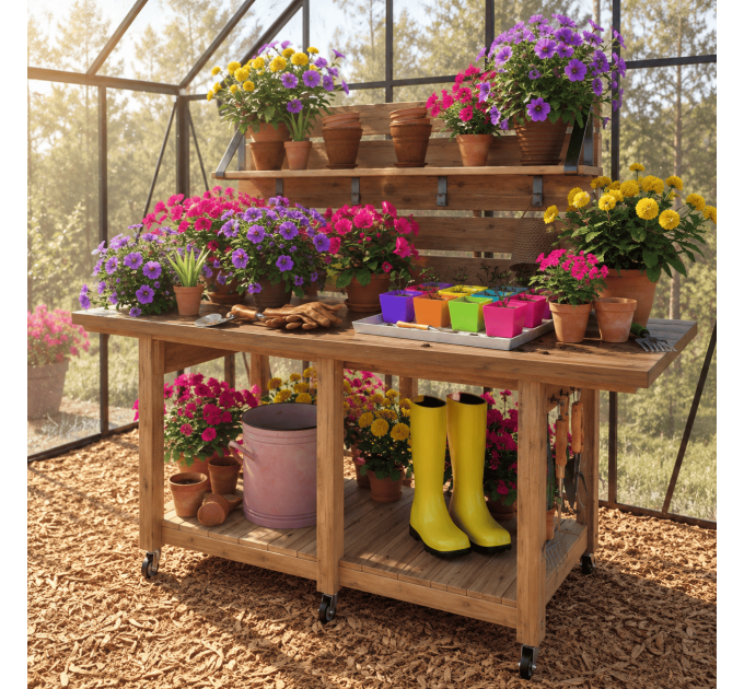 Potting Gardening Table Plans – Build Your Own Outdoor Garden Bench