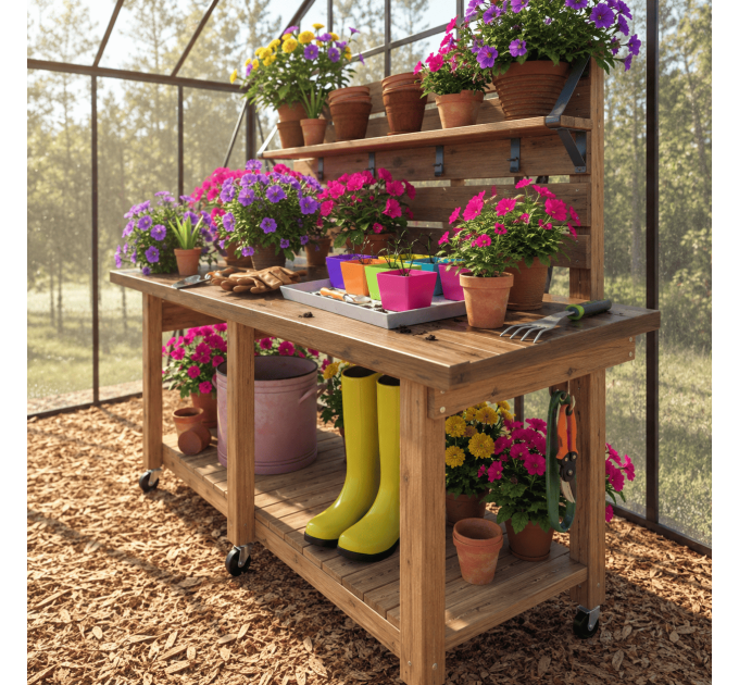 Potting Gardening Table Plans – Build Your Own Outdoor Garden Bench