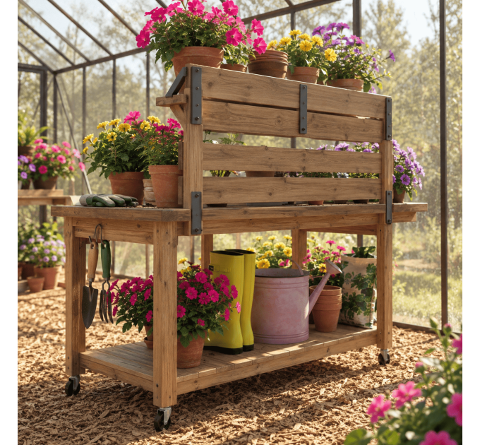 Potting Gardening Table Plans – Build Your Own Outdoor Garden Bench