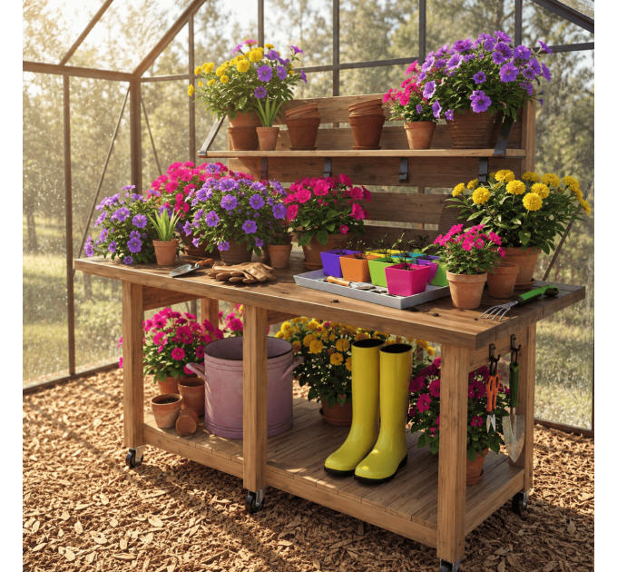 Potting Gardening Table Plans – Build Your Own Outdoor Garden Bench