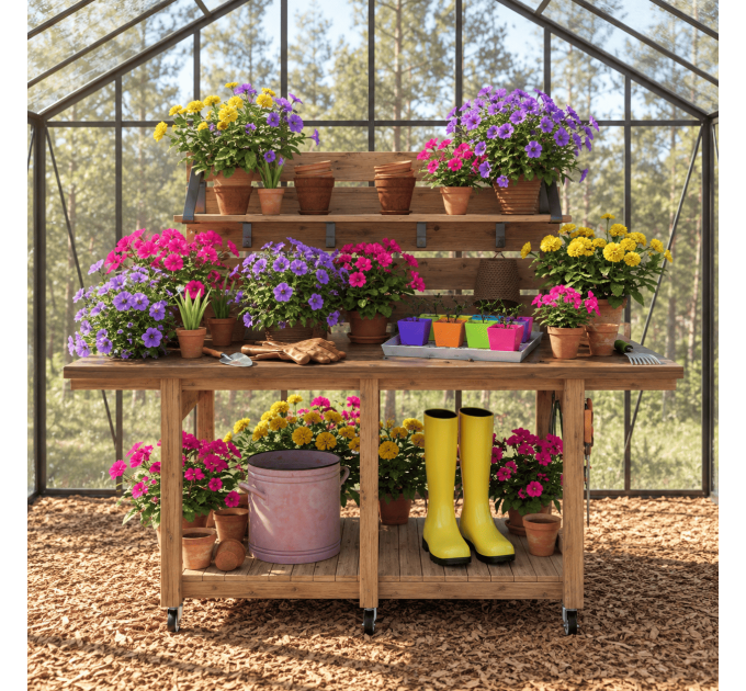 Potting Gardening Table Plans – Build Your Own Outdoor Garden Bench