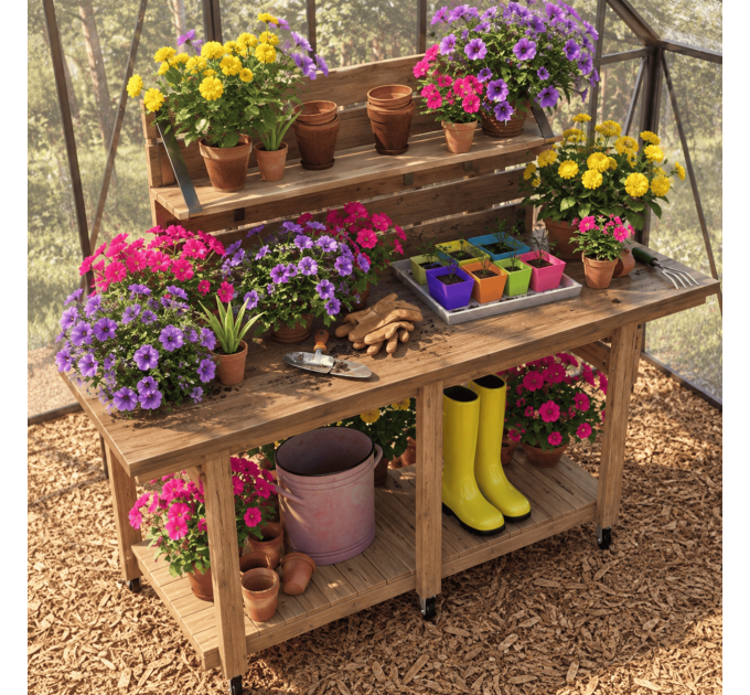 Potting Gardening Table Plans – Build Your Own Outdoor Garden Bench