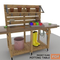 DIY Potting Table Plans – Outdoor Gardening Bench, Garden Work Table - Digital Download Only
