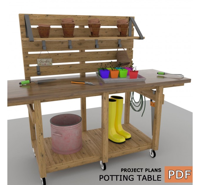 Potting Gardening Table Plans – Build Your Own Outdoor Garden Bench