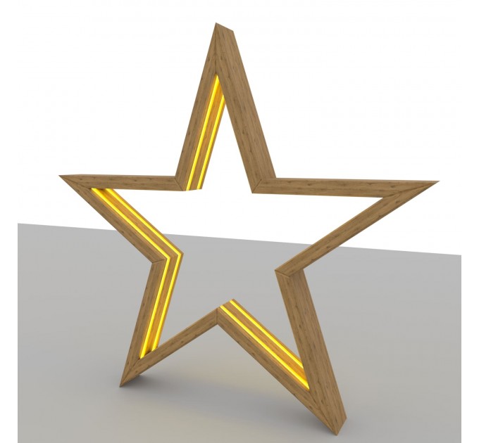 Decorative Star Project Plan: Full Woodworking Template for Large LED Christmas Decor