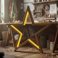 Woodworking Project Plan: Large DIY Christmas Star with LED Light | Digital Download