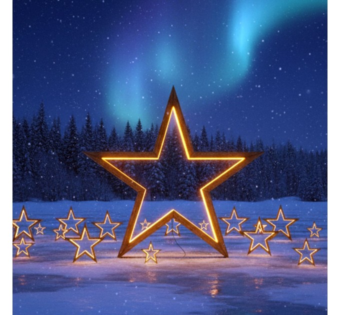 Decorative Star Project Plan: Full Woodworking Template for Large LED Christmas Decor