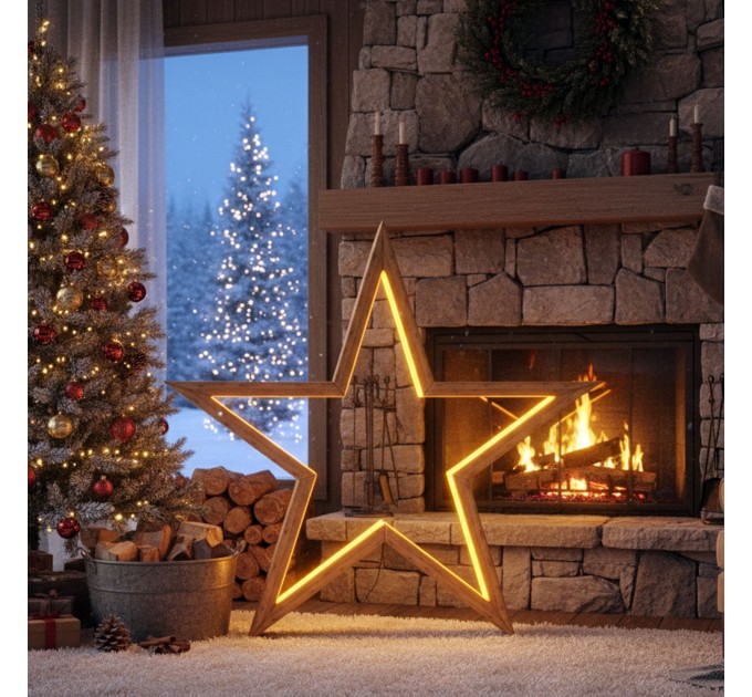 Decorative Star Project Plan: Full Woodworking Template for Large LED Christmas Decor