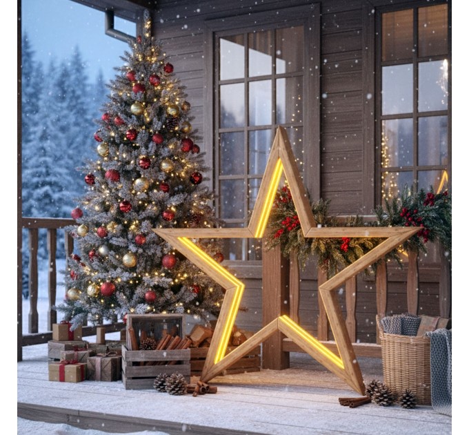 Decorative Star Project Plan: Full Woodworking Template for Large LED Christmas Decor