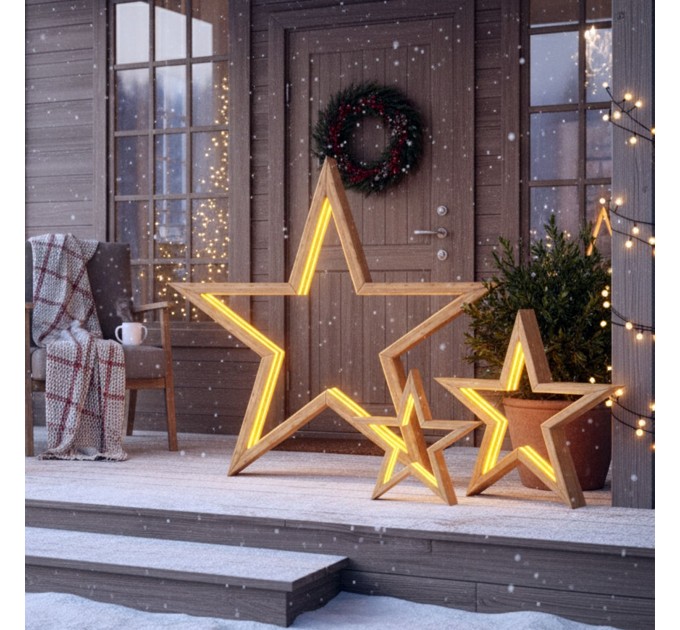 Decorative Star Project Plan: Full Woodworking Template for Large LED Christmas Decor