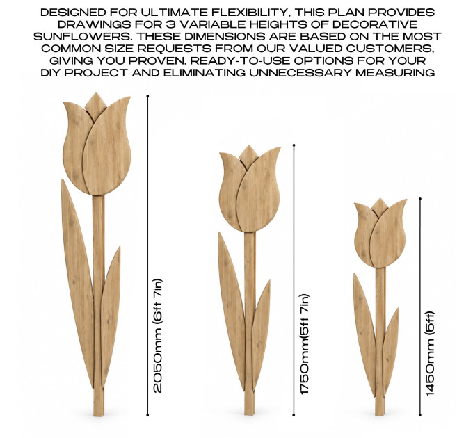 Giant Wooden Tulip DIY Plans – Modern Outdoor Garden Sculpture & Yard Decor