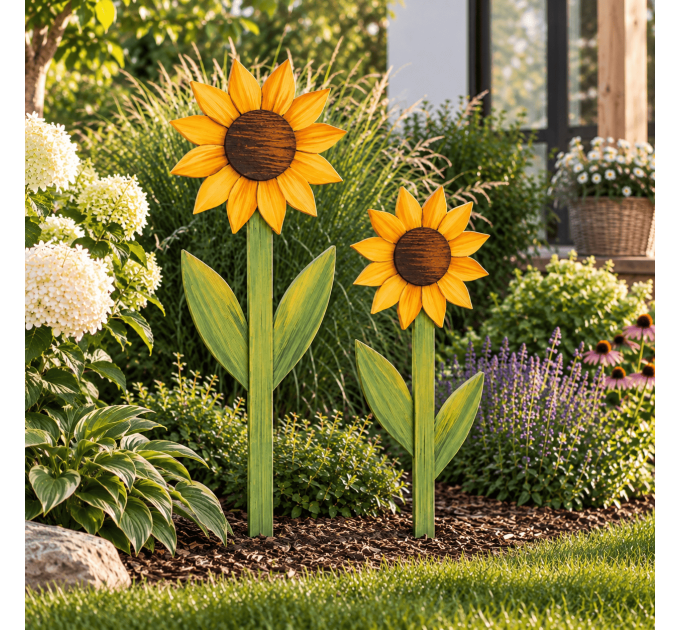 Giant Wooden Sunflower DIY Plans – Modern Outdoor Garden Sculpture & Yard Decor