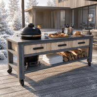 Outdoor Kitchen Table Plans, Wooden Kitchen Instructions - Digital Download Only