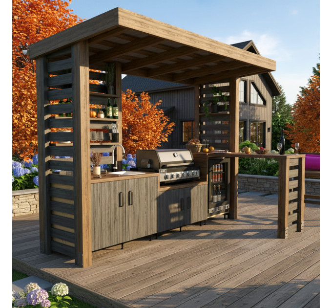 Step-by-Step Wooden Outdoor Kitchen Plans - Digital Download