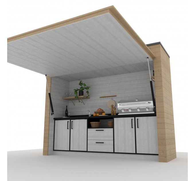 DIY Grill Shelter Plans – BBQ Shed Kit with Closing Panels