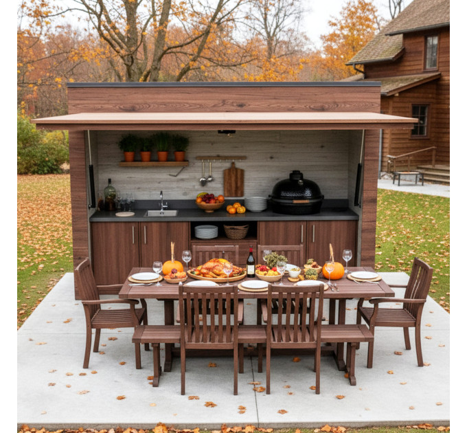 DIY Grill Shelter Plans – BBQ Shed Kit with Closing Panels