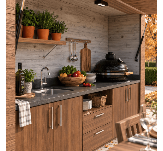 DIY Grill Shelter Plans – BBQ Shed Kit with Closing Panels