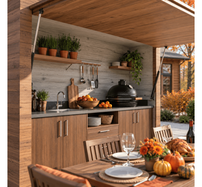 DIY Grill Shelter Plans – BBQ Shed Kit with Closing Panels