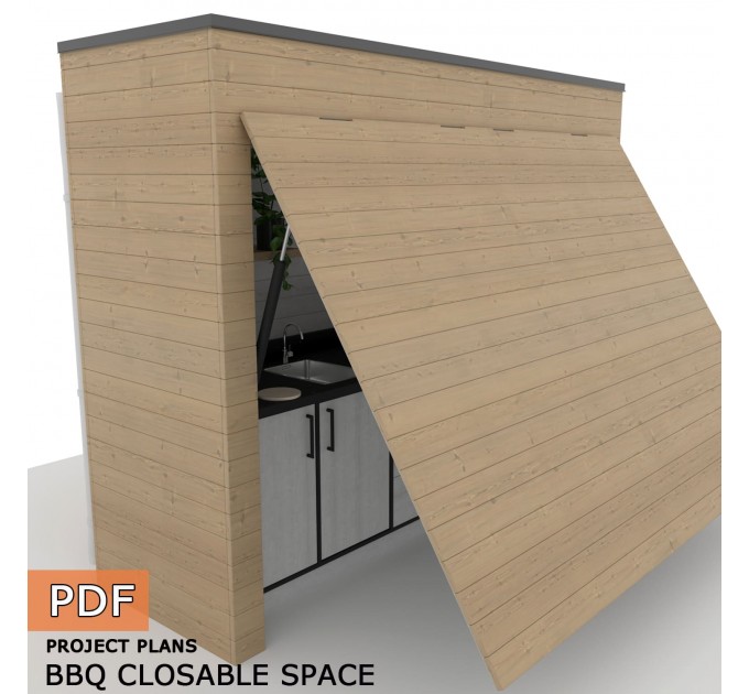 DIY Grill Shelter Plans – BBQ Shed Kit with Closing Panels